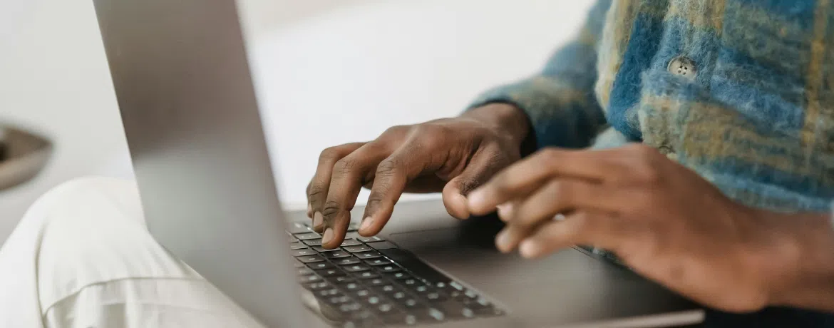 person using laptop computer